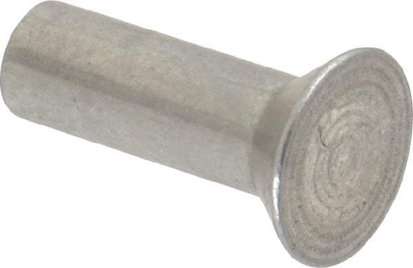 RivetKing - 1/4" Body Diam, Countersunk Aluminum Solid Rivet - 3/4" Length Under Head, Grade 1100F, 78° Countersunk Head Angle - Exact Tool & Supply