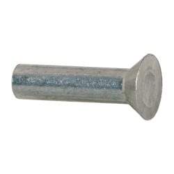 RivetKing - 1/4" Body Diam, Countersunk Aluminum Solid Rivet - 1" Length Under Head, Grade 1100F, 78° Countersunk Head Angle - Exact Tool & Supply