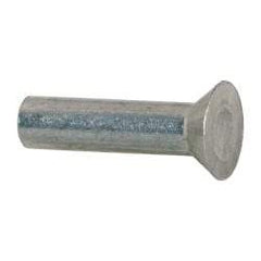 RivetKing - 1/4" Body Diam, Countersunk Aluminum Solid Rivet - 1" Length Under Head, Grade 1100F, 78° Countersunk Head Angle - Exact Tool & Supply