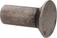 RivetKing - 1/4" Body Diam, Countersunk Uncoated Steel Solid Rivet - 5/8" Length Under Head, 90° Countersunk Head Angle - Exact Tool & Supply