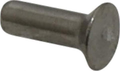 RivetKing - 1/8" Body Diam, Countersunk Uncoated Stainless Steel Solid Rivet - 3/8" Length Under Head, Grade 18-8, 90° Countersunk Head Angle - Exact Tool & Supply