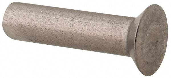 RivetKing - 1/8" Body Diam, Countersunk Stainless Steel Solid Rivet - 1/2" Length Under Head, Grade 18-8, 90° Countersunk Head Angle - Exact Tool & Supply