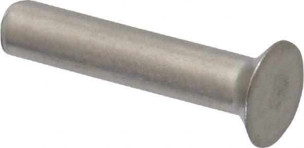 RivetKing - 1/8" Body Diam, Countersunk Uncoated Stainless Steel Solid Rivet - 5/8" Length Under Head, Grade 18-8, 90° Countersunk Head Angle - Exact Tool & Supply