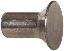 RivetKing - 3/16" Body Diam, Countersunk Uncoated Stainless Steel Solid Rivet - 3/8" Length Under Head, Grade 18-8, 90° Countersunk Head Angle - Exact Tool & Supply