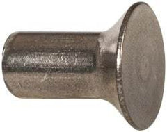 RivetKing - 3/16" Body Diam, Countersunk Uncoated Stainless Steel Solid Rivet - 3/8" Length Under Head, Grade 18-8, 90° Countersunk Head Angle - Exact Tool & Supply