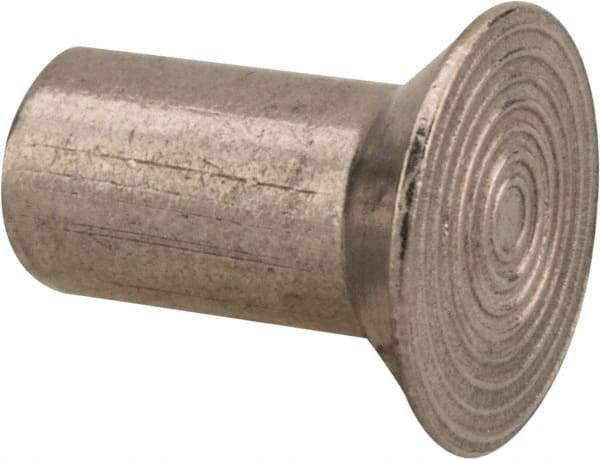 RivetKing - 1/4" Body Diam, Countersunk Uncoated Stainless Steel Solid Rivet - 1/2" Length Under Head, Grade 18-8, 90° Countersunk Head Angle - Exact Tool & Supply