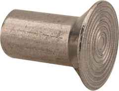 RivetKing - 1/4" Body Diam, Countersunk Uncoated Stainless Steel Solid Rivet - 1/2" Length Under Head, Grade 18-8, 90° Countersunk Head Angle - Exact Tool & Supply