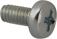 Value Collection - M2.5x0.45, 5mm Length Under Head Phillips Drive Machine Screw - Pan Head, Grade 4.8 Steel, Zinc-Plated Finish, Without Washer - Exact Tool & Supply