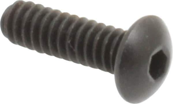 Holo-Krome - #4-40 UNC Hex Socket Drive, Button Screw - Alloy Steel, Black Oxide Finish, Fully Threaded, 3/8" Length Under Head - Exact Tool & Supply