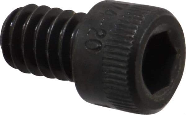 Made in USA - 1/4-20 UNC Hex Socket Drive, Socket Cap Screw - Alloy Steel, Black Oxide Finish, Fully Threaded, 3/8" Length Under Head - Exact Tool & Supply