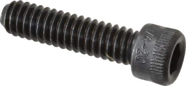 Made in USA - 1/4-20 UNC Hex Socket Drive, Socket Cap Screw - Alloy Steel, Black Oxide Finish, Fully Threaded, 1" Length Under Head - Exact Tool & Supply