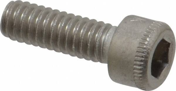 Holo-Krome - #8-32 UNC Hex Socket Drive, Socket Cap Screw - Grade 18-8 Stainless Steel, Passivated Finish, Fully Threaded, 1/2" Length Under Head - Exact Tool & Supply