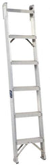 Louisville - 12 Steps, 12' High, Type IA Rating, Aluminum Shelf Ladder - 300 Lb Capacity, 15-1/4" Base Width - Exact Tool & Supply