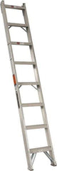 Louisville - 8 Steps, 8' High, Type IA Rating, Aluminum Shelf Ladder - 300 Lb Capacity, 15-1/4" Base Width - Exact Tool & Supply