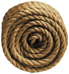 Value Collection - 100' Max Length Sisal Twisted Rope - 1/4" Diam, 48 Lb Capacity - Exact Tool & Supply