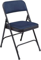 NPS - 18-3/4" Wide x 20-1/4" Deep x 29-1/2" High, Vinyl Folding Chair with Vinyl Padded Seat - Dark Midnight Blue - Exact Tool & Supply