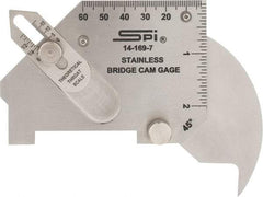 SPI - 1/8 to 3/4 Inch Stainless Steel Bridge Cam Gage - Use for Fillet and Throat Welds, Checks Surfaces, Angles, Depths, General Linear Measurements up to 60mm or 2 Inch - Exact Tool & Supply