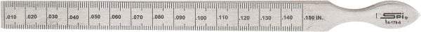 SPI - 0.01 to 0.15 Inch Measurement, 1 Leaf Taper Gage - 6-1/4 Inch Long x 7/16 Inch Wide, 0.001 Inch Graduation - Exact Tool & Supply