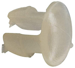 Made in USA - 0.12" Hole Diam, 0.19" OAL, Split Shank, Nylon Panel Rivet - 0.135" Length Under Head, 0.075" Material Thickness, 3/16" Head Diam - Exact Tool & Supply