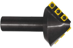 Cutting Tool Technologies - 82° Included Angle, 2.82" Max Cut Diam, 2.82mm Body Diam, 1" Shank Diam, Indexable Countersink - 1.32" LOC, 6 Square Inserts, SNMG 322 Insert Style, Negative Rake, Series NLC - Exact Tool & Supply