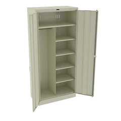 Tennsco - 6 Shelf Combination Storage Cabinet - Steel, 36" Wide x 18" Deep x 78" High, Putty - Exact Tool & Supply