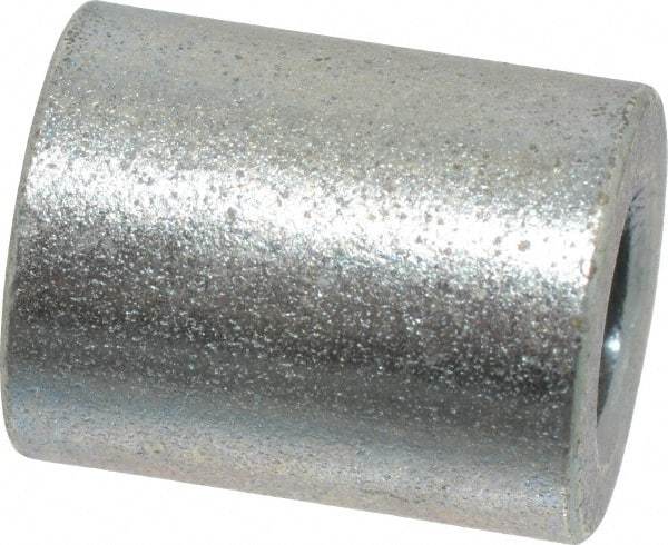 Electro Hardware - 0.257" ID x 1/2" OD, 1/4 Screw, Grade 2 Steel Female Unthreaded Circuit Board Spacer - Round Body, Zinc-Plated Finish, 5/8" OAL - Exact Tool & Supply