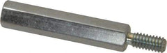 Electro Hardware - #8-32, 1-5/8" OAL, 1/4" Across Flats, Steel Hex Male/Female Circuit Board Standoffs - 7/16" Thread Depth, 1-1/4" Body Length, Zinc-Plated Clear Chromate Finish - Exact Tool & Supply