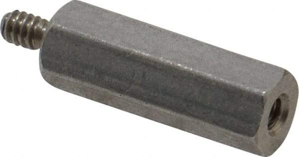 Electro Hardware - #4-40, 15/16" OAL, 1/4" Across Flats, Stainless Steel Hex Male/Female Circuit Board Standoffs - 1/4" Thread Depth, 3/4" Body Length, Bright Finish - Exact Tool & Supply