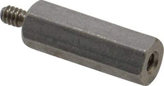 Electro Hardware - #4-40, 15/16" OAL, 1/4" Across Flats, Stainless Steel Hex Male/Female Circuit Board Standoffs - 1/4" Thread Depth, 3/4" Body Length, Bright Finish - Exact Tool & Supply