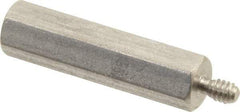 Electro Hardware - #4-40, 1-3/16" OAL, 1/4" Across Flats, Stainless Steel Hex Male/Female Circuit Board Standoffs - 1/4" Thread Depth, 1" Body Length, Bright Finish - Exact Tool & Supply