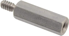 Electro Hardware - #6-32, 1" OAL, 1/4" Across Flats, Stainless Steel Hex Male/Female Circuit Board Standoffs - 3/8" Thread Depth, 3/4" Body Length, Bright Finish - Exact Tool & Supply