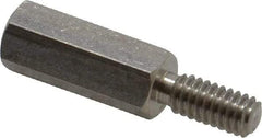 Electro Hardware - #8-32, 1" OAL, 1/4" Across Flats, Stainless Steel Hex Male/Female Circuit Board Standoffs - 7/16" Thread Depth, 5/8" Body Length, Bright Finish - Exact Tool & Supply