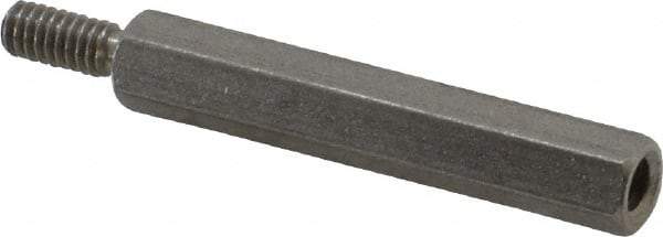 Electro Hardware - #8-32, 1-7/8" OAL, 1/4" Across Flats, Stainless Steel Hex Male/Female Circuit Board Standoffs - 7/16" Thread Depth, 1-1/2" Body Length, Bright Finish - Exact Tool & Supply