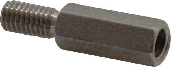Electro Hardware - #10-32, 1" OAL, 1/4" Across Flats, Stainless Steel Hex Male/Female Circuit Board Standoffs - 1/2" Thread Depth, 5/8" Body Length, Bright Finish - Exact Tool & Supply