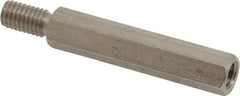 Electro Hardware - #10-32, 1-5/8" OAL, 1/4" Across Flats, Stainless Steel Hex Male/Female Circuit Board Standoffs - 1/2" Thread Depth, 1-1/4" Body Length, Bright Finish - Exact Tool & Supply