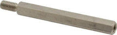 Electro Hardware - #10-32, 2-3/8" OAL, 1/4" Across Flats, Stainless Steel Hex Male/Female Circuit Board Standoffs - 1/2" Thread Depth, 2" Body Length, Bright Finish - Exact Tool & Supply