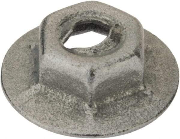 Value Collection - 1/8" Hole Diam, 17/32" OD, 5/16" Width Across Flats Washer Lock Nut - Zinc-Plated Spring Steel, For Use with Non Threaded Fasteners - Exact Tool & Supply