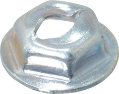 Value Collection - 1/8" Hole Diam, 7/16" OD, 5/16" Width Across Flats Washer Lock Nut - Zinc-Plated Spring Steel, For Use with Non Threaded Fasteners - Exact Tool & Supply