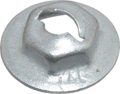Value Collection - 5/32" Hole Diam, 9/16" OD, 3/8" Width Across Flats Washer Lock Nut - Zinc-Plated Spring Steel, For Use with Non Threaded Fasteners - Exact Tool & Supply