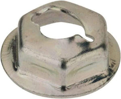 Au-Ve-Co Products - 3/16" Hole Diam, 1/2" OD, 3/8" Width Across Flats Washer Lock Nut - Zinc-Plated Spring Steel, For Use with Non Threaded Fasteners - Exact Tool & Supply