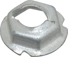 Au-Ve-Co Products - 1/4" Hole Diam, 19/32" OD, 7/16" Width Across Flats Washer Lock Nut - Zinc-Plated Spring Steel, For Use with Non Threaded Fasteners - Exact Tool & Supply