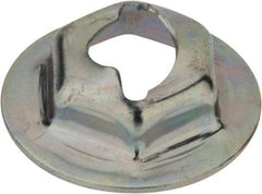 Au-Ve-Co Products - 1/4" Hole Diam, 11/16" OD, 7/16" Width Across Flats Washer Lock Nut - Zinc-Plated Spring Steel, For Use with Non Threaded Fasteners - Exact Tool & Supply