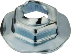 Value Collection - 6.3" Hole Diam, 18mm OD, 11mm Width Across Flats Washer Lock Nut - Zinc-Plated Spring Steel, For Use with Non Threaded Fasteners - Exact Tool & Supply