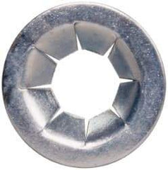 Value Collection - 7/16" OD, Spring Steel Push Nut - Zinc-Plated, 3/16" Shaft Diam - Exact Tool & Supply