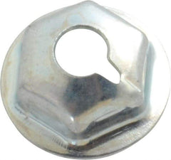 Au-Ve-Co Products - #10-24, 1/2" OD, 3/8" Width Across Flats Washer Lock Nut - Zinc-Plated Spring Steel, For Use with Threaded Fasteners - Exact Tool & Supply