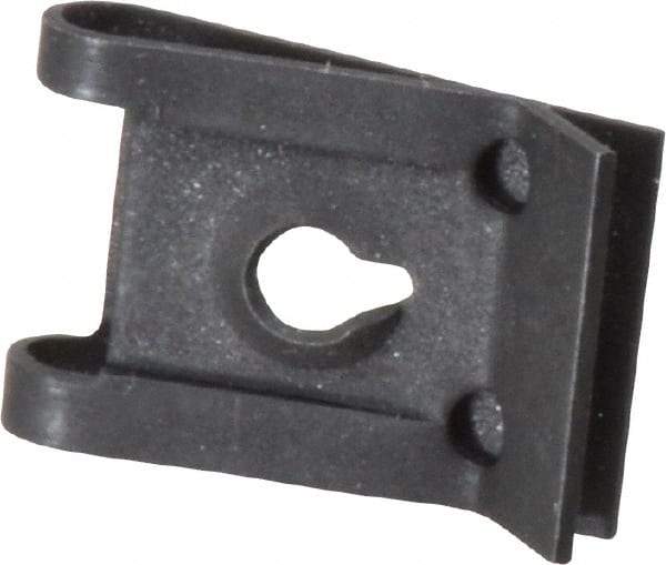 Value Collection - #8 Screw, 0.025 to 0.15" Thick, Spring Steel Standard U Nut - 3/8" Center Edge, Black Phosphate Finish - Exact Tool & Supply