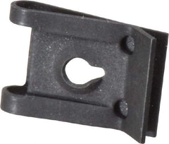 Value Collection - #8 Screw, 0.025 to 0.15" Thick, Spring Steel Standard U Nut - 3/8" Center Edge, Black Phosphate Finish - Exact Tool & Supply