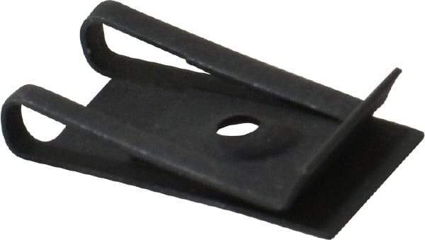 Au-Ve-Co Products - #8 Screw, 0.025 to 0.15" Thick, Spring Steel Standard U Nut - 5/8" Center Edge, Black Phosphate Finish - Exact Tool & Supply