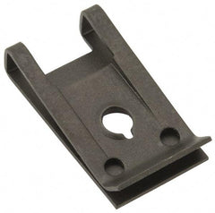 Value Collection - #10 Screw, 0.025 to 1/8" Thick, Spring Steel Standard U Nut - 9/16" Center Edge, Black Phosphate Finish - Exact Tool & Supply