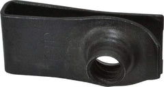 Au-Ve-Co Products - 1/4-20 Screw, 0.025 to 0.15" Thick, Spring Steel Extruded Tapped Hole U Nut - 25/32" Center Edge, Black Phosphate Finish - Exact Tool & Supply